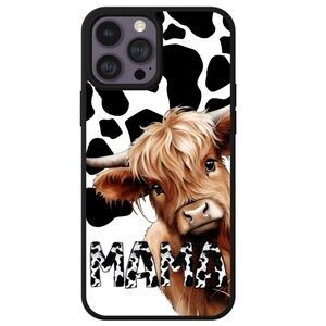 Cow Print Highland Cow Mama Phone Case